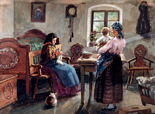 Interior svabesc -ulei pe panza